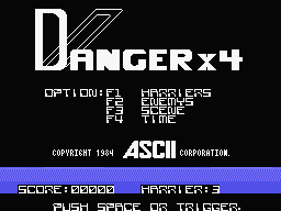 Danger X4 Title Screen